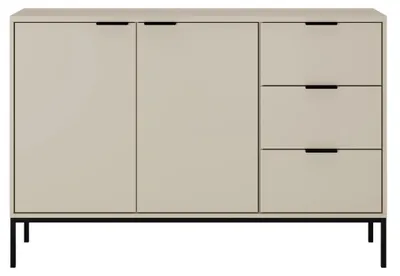 Zdjęcie produktu dla Komoda 150 Cm Kaszmir Czarny Stelaż Nowoczesna Elegancka Austin