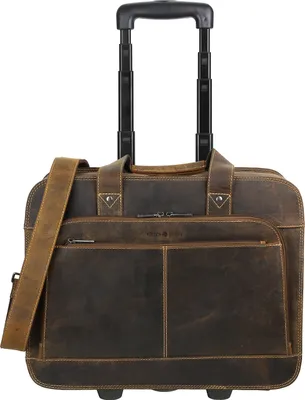 Produktbild von Greenburry Leder Business-Trolley Aktentasche mit Rollen braun Vintage