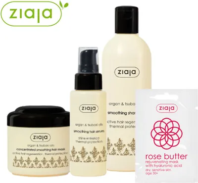 Produktbild von ZIAJA set Haarmaske 200ml, Shampoo 300ml ,Haarserum 50ml, Gesichtsmaske 7ml