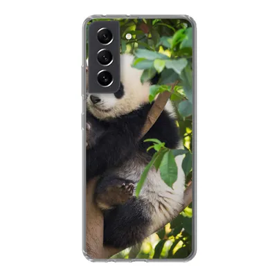 Produktbild von MuchoWow® Handyhülle Schutzhülle Hülle für Samsung Galaxy S21 FE Panda - Tier - Baum Silikon Softcase Handy Hülle - Mobiltelefonhülle