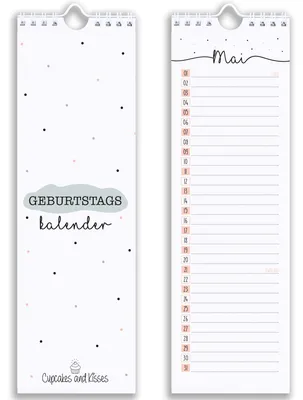 Produktbild von Geburtstagskalender, jahrunabhängig, bunt, zum Eintragen