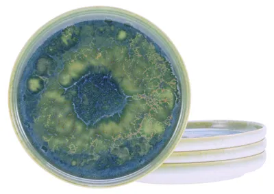 Produktbild von CreaTable, 21510, Yuki Grün-blau, Brotteller 4-tlg, Steinzeug