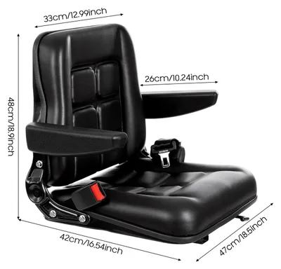 Produktbild von Gabelstaplersitz, Ergonomisches Design, Verstellbare Sicherheitsmerkmale, schwarz