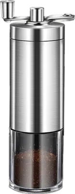Produktbild von Manuelle Kaffeemühle mit externen Anpassungen, Keramik-Kegelmahlwerk und wasserdichtem Edelstahlgehäuse, kleine tragbare Hand-Kaffeemühlen für French Press, Espresso, türkisches Gebräu,Gerade Kaffeemühle aus Edelstahl