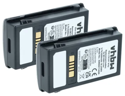 Produktbild von vhbw 2x Akku kompatibel mit Zebra MC3200, MC32N0, MC32N0-S Barcodescanner POS (5200 mAh, 3,7 V, Li-Ion)