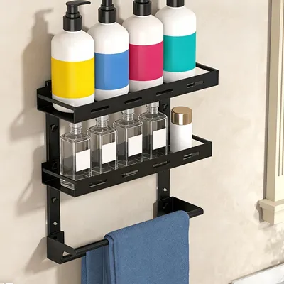 Image de Porte-serviette mural sans perçage pour douche