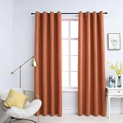 Immagine prodotto di The Living Store Tende oscuranti con occhielli in metallo 2 pz. Marrone ruggine 140x175 cm