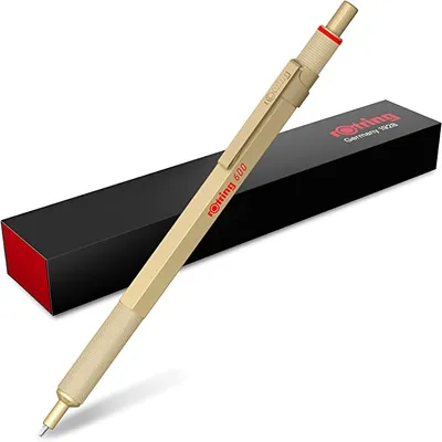 Immagine prodotto di ROTRING Kugelschreiber 600 Metallic-Gold M schwarz Geschenkbox