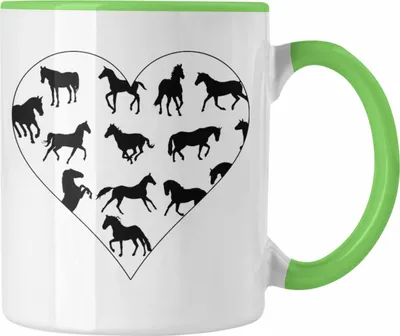 Produktbild von Trendation - Lustige Reiter Sprüche Geschenk Tasse Reiterin Pferde Mädchen Geschenkidee Pferde Grafik Herz (Grün)
