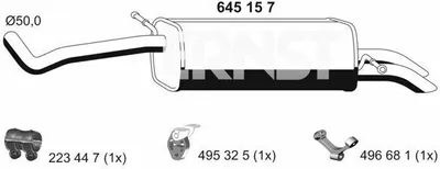 Produktbild von ERNST 645157 Endschalldämpfer für SKODA Fabia I Combi (6Y5) Auspuff