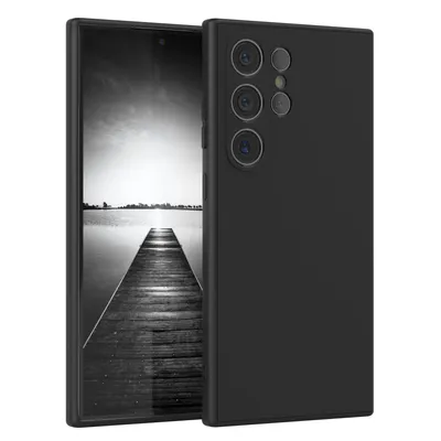 Zdjęcie produktu dla EAZY CASE - Pokrowiec TPU do Samsung Galaxy S24 Ultra, odporny na wstrząsy pokrowiec TPU na telefon komórkowy, miękki pokrowiec z ochroną aparatu, silikonowe etui w kolorze czarnym