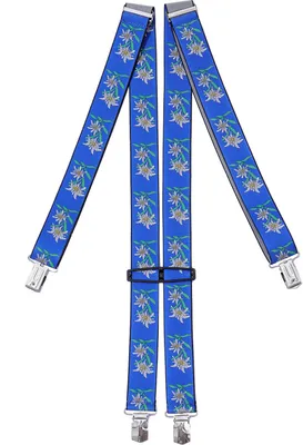 Produktbild von Trachtenhosenträger H Form Edelweiß Blau