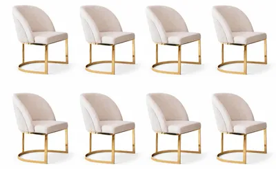 Immagine prodotto di Elegante set di sedie da sala da pranzo color beige, sedie imbottite, sedie da cucina