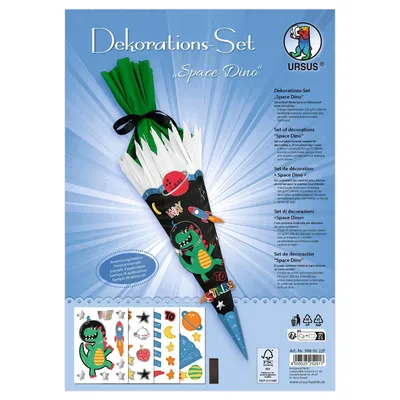 Produktbild von URSUS Deko Set Schultüte Easy Line "SPACE DINO"