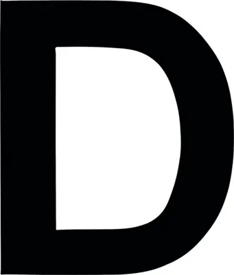 Produktbild von Klebebuchstabe "D" schwarz 35 mm