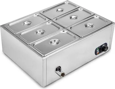 Obrázek produktu pro Happyment Buffet Warmer PRO - Elektrická ohřívací mísa - Ohřívací mísa - 6dílná - Nerezová ocel - Ohřívací mísy