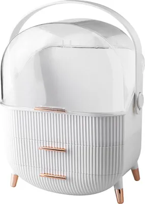 Produktbild von Kosmetik Aufbewahrungsbox, Make-up Organizer, 28,6x18,5x37 cm, Weiß, Schminkaufbewahrung, Stauraum