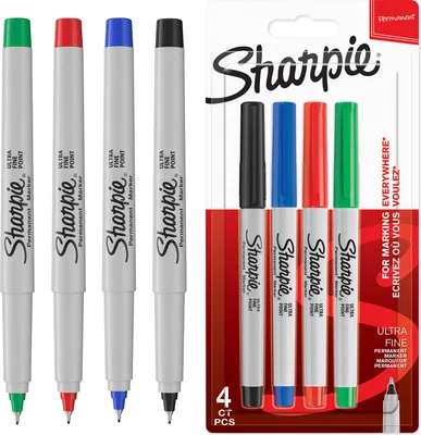 Zdjęcie produktu dla Sharpie Faserschreiber Ultra Fine EF Schw/Blau/Rot/Grün 4er Blister