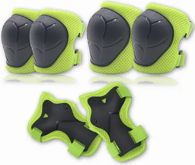 Produktbild von Kinder Knieschoner Set - 6 In 1 Knieschützer Ellenbogenschoner Handgelenkschoner Für Inliner Radfahren Roller Skate Skateboard - Protektoren(Grün)