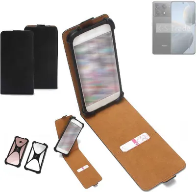 Produktbild von K-S-Trade Handyhülle Schutzhülle kompatibel mit Xiaomi Redmi K70E Hülle Case Cover Flip Style Bumper schwarz 1x