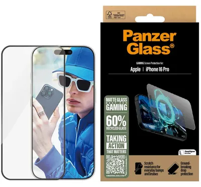Produktbild von PanzerGlass ® Gaming Displayschutz iPhone 16 Pro | Ultra-Wide Fit, Apple, Apple - iPhone 16 Pro, Trockene Anwendung, Kratzresistent, Schockresistent, Transparent, 1 Stück(e)