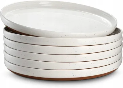Produktbild von DOWAN Weiße Steingut-Tafelgeschirr-Teller, 26 cm, 5er-Set