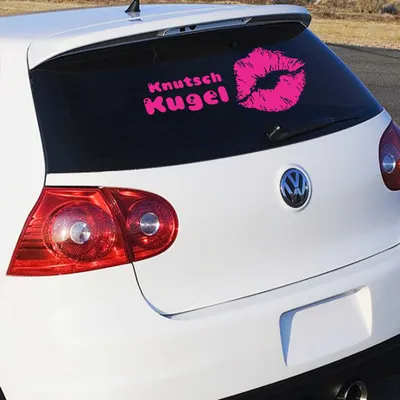 Produktbild von Aufkleber - Autoaufkleber "Knutschkugel" 50cm x 20cm pink - Tuning Carystyling Heckscheibe Auto