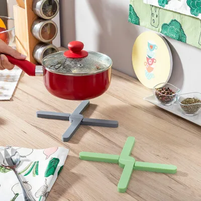 Produktbild von Klappbare Topfuntersetzer aus Silikon Folvet InnovaGoods 2 Stück