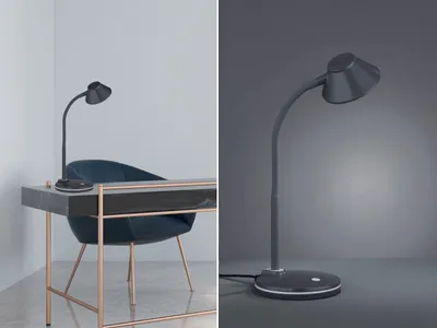 Produktbild von LED-Schreibtischleuchte - H 33 cm - Titanfarben - Kunststoff
