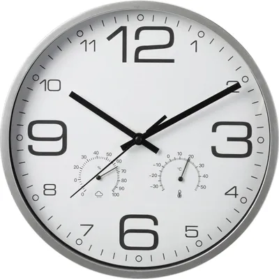 Produktbild von Einzigartige 30 cm Wanduhr mit Thermometer und Hygrometer
