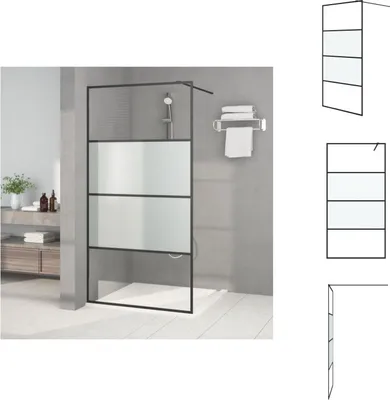Produktbild von vidaXL Duschwand für Begehbare Dusche Schwarz 100x195 cm Halbmatt ESG -  Duschwände
