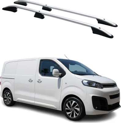 Image de Barres de toit longitudinales pour Citroen Jumpy 2016-2024 L1 Aluminium Gris
