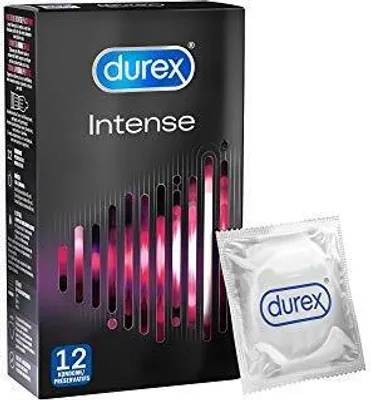 Produktbild von Durex Intense Orgasmic, Männliches Kondom, Gerippt & gepunktet, Latex, Zusätzliches Gefühl, 56 mm, 12 Stück(e)