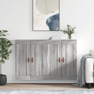 Produktbild von The Living Store Wandschränke 2 Stk. Grau Sonoma Holzwerkstoff