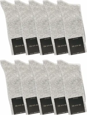 Produktbild von ca·wa·so  Socken aus 100% Baumwolle | Beste Qualität, Perfekte Passform | Herren (10 Paar), Hellgrau Melange / 43 - 46