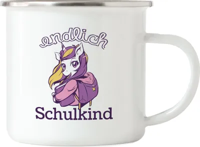Produktbild von Einhorn Tasse als Geschenk zur Einschulung Schulbeginn Schulstart für Schulanfänger Erstklässler Schule