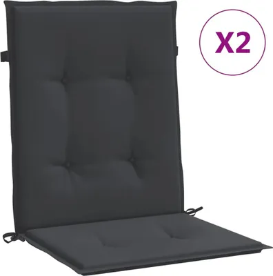 Produktbild von vidaXL Gartenstuhlauflagen für Niedriglehner 2 Stk. Schwarz 100x50x3cm
