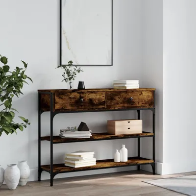 Zdjęcie produktu dla vidaXL Stolik konsola dąb wędzony 100x25x75 cm materiał drewnopochodny