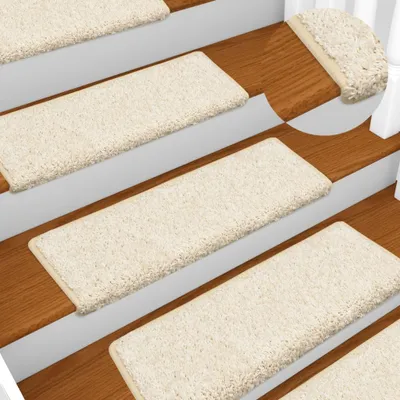 Obrázok produktu pre vidaXL Koberčeky 15 ks 65x21x4 cm Biele obdĺžnikový okraj