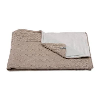 Produktbild von Baby's Only Gitterbettdecke Nickistoff Cable - Taupe - 100x135 cm