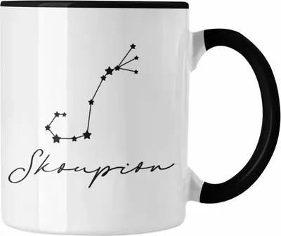 Produktbild von Trendation - Skorpion Sternzeichen Tasse Geschenk Horoskop Tierkreiszeichen (Schwarz)