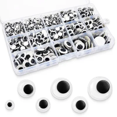 Wackelaugen 1280 Stück selbstklebend 6–20 mm Bastelset