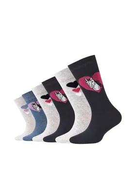 Produktbild von Camano Kindersocken 6er-Pack ca-soft Pferde mit Baumwolle mit tollen Pferde-Motiven blue 27-30