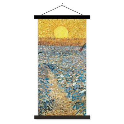 Produktbild von MuchoWow® Textilposter Der Sämann - Vincent van Gogh 40x80 cm mit schwarzem Rahmen - Wandemalerei