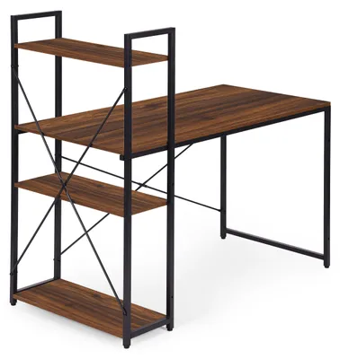 Immagine prodotto di ModernHome TH-SD-15 Scrivania per computer 120x60 cm, scaffale con tre ripiani, marrone