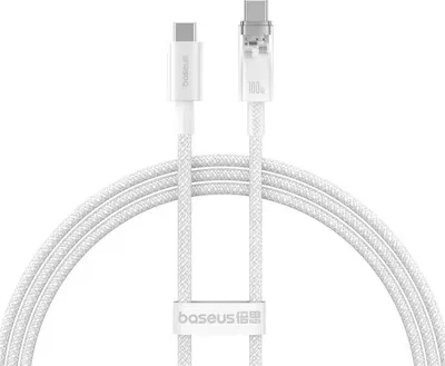 Obrázek produktu pro BASEUS kabel Type C to Type C Explorer Fast Charging 100W 1m stellar white P10319703221-00 / CB000043