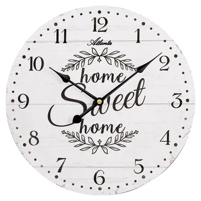 Atlanta 4569/0 Wanduhr in Holzoptik Home Sweet Home 1