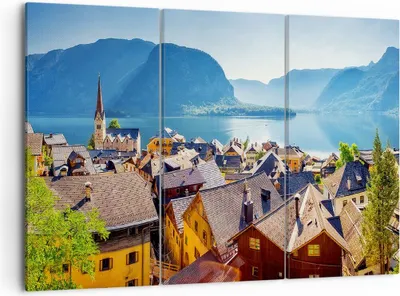 Produktbild von Bild auf Leinwand - Leinwandbild - Berge See Wasser - 105x70cm - Wand Bild - Wanddeko - Wandbilder - Leinwanddruck - Bilder - Kunstdruck - Wanddekoration - Leinwand bilder - Wandkunst - CE105x70-3955