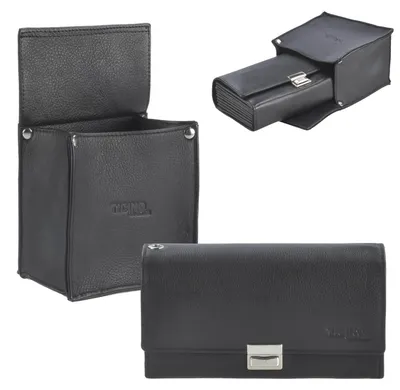 Produktbild von Kloehn Kellnerportemonnaie Set mit Holster 8 Scheinfächer Gastro Leder schwarz