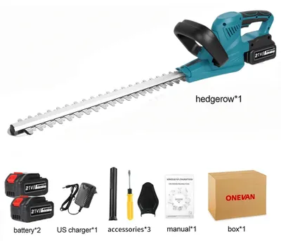 Image de Taille-haie - Batterie 18 V - Longueur de lame 51 cm - Épaisseur de coupe 15 mm - 2 batteries incluses - Pour haies et arbustes